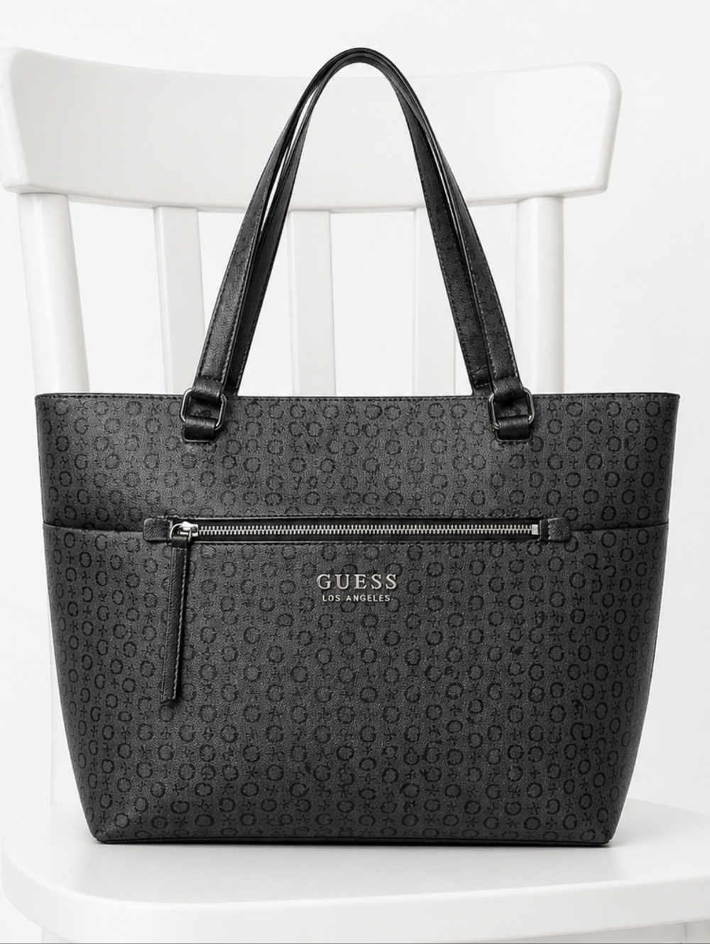 GUESS Debossed Synthetic Leather Tote.